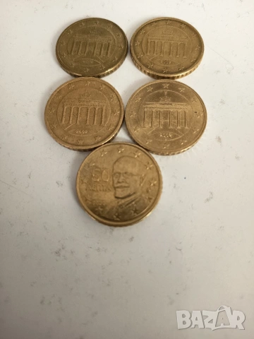 50 евро цента от различни държави и години 