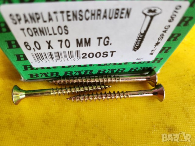 WURTH - германски INOX винтове за дърво,ПДЧ,МДФ - нови Вюрт за кръстата отверка и 100 бр.6х60 мм BAR, снимка 6 - Железария - 42729848