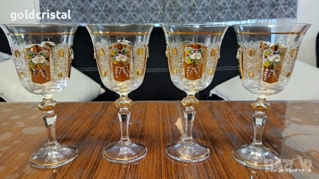 кристални чаши Чехословакия Бохемия 