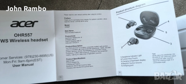 Безжични слушалки Acer, снимка 6 - Bluetooth слушалки - 52402982
