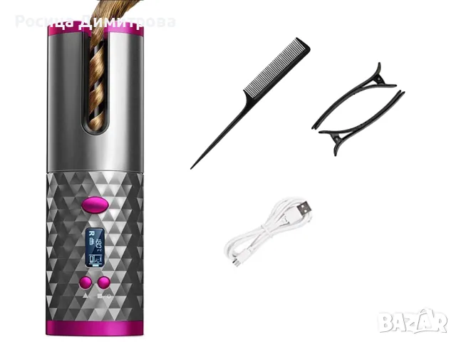 Автоматична безжична LCD ротационна маша за коса, снимка 4 - Маши за коса - 49723678