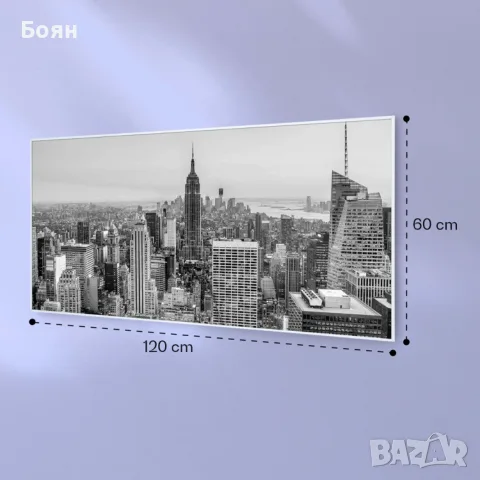 Wonderwall Art Smart 700W Инфрачервен Панел С Картина New York City, снимка 3 - Отоплителни печки - 56139423