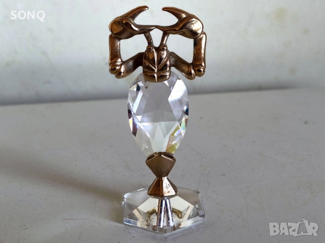 Фигурка Зодия Рак Със Позлата 22К И Swarovski Кристал