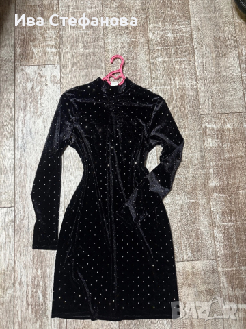  Нова разкошна парти бляскава коктейлна официална черна кадифе кадифена рокля ., снимка 3 - Рокли - 40746605