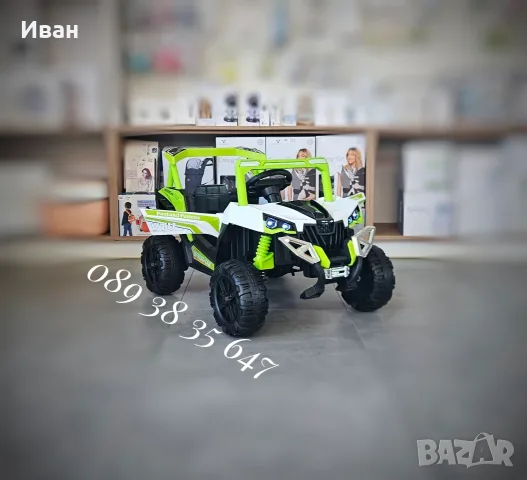 ТОП ЦЕНА!НОВО!Акумулаторен джип/UTV Gobi Go GREEN с 12 V батерия,USB,Функция люлеене, снимка 3 - Детски велосипеди, триколки и коли - 55747217