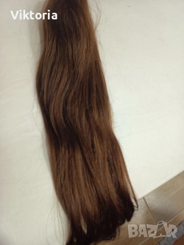 Естествена европейска коса 55см.100гр.с клипси , снимка 2 - Аксесоари за коса - 52525503