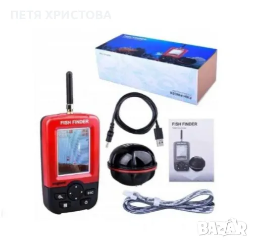 Сонар за риболов Sonar Fish Finder XJ-01, LCD екран, Безжичен сонарен сензор 100 м