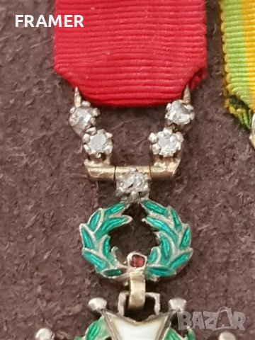 Златна 18 карата МИНИАТУРА с ДИАМАНТИ ордени Легиона и военен 1870 злато, снимка 12 - Антикварни и старинни предмети - 41344039