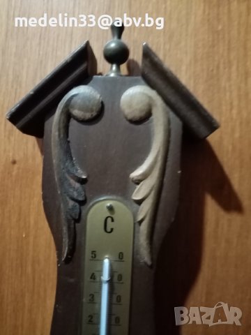 Стари, автентични и напълно изправни барометър месинг, метео станция 2 бр., снимка 7 - Антикварни и старинни предмети - 44416075