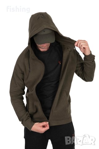 Суичър Fox Collection LW Hoody Green & Black, снимка 3 - Екипировка - 41388753