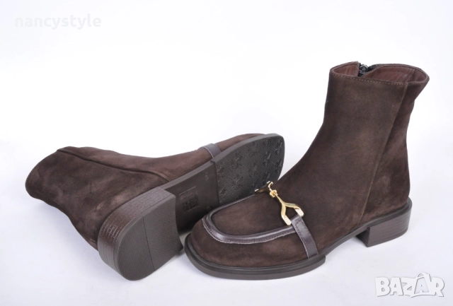 ЗИМА 25'26! Подплатени елегантни дамски боти от естествен велур, снимка 4 - Дамски боти - 52290155