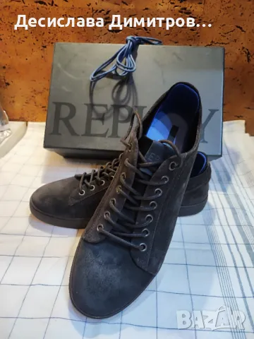Оригинални нови мъжки обувки REPLAY велур/неопрен размер 44