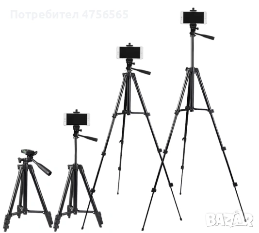 Трипод за телефон и камера 102 см с Bluetooth дистанционно, снимка 3 - Чанти, стативи, аксесоари - 53730320