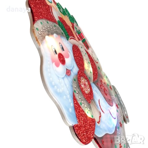 4225 Светеща коледна украса за прозорец стена Дядо Коледа, снимка 6 - Декорация за дома - 42682012