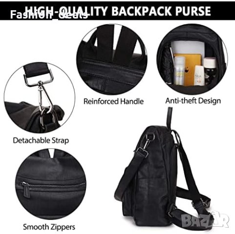 Нова Раница от изкуствена кожа за Жени  Работа Училище, снимка 5 - Раници - 41757867