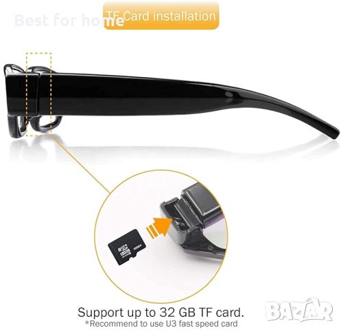Шпионска камера скрита в очила BANGLIN 32GB 1080P HD Spy Glasses Camera, снимка 2 - Други - 44222487