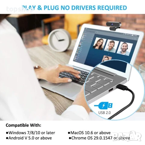 Нова Promax QHD (2560 x 1440 pixels ) уеб камера с 2 микрофонa, 1440p,, снимка 3 - Камери - 50502398