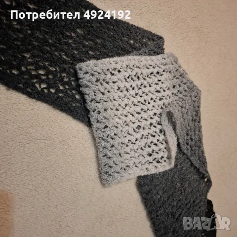 Дамски Шал сив меланж , снимка 2 - Шалове - 56144560