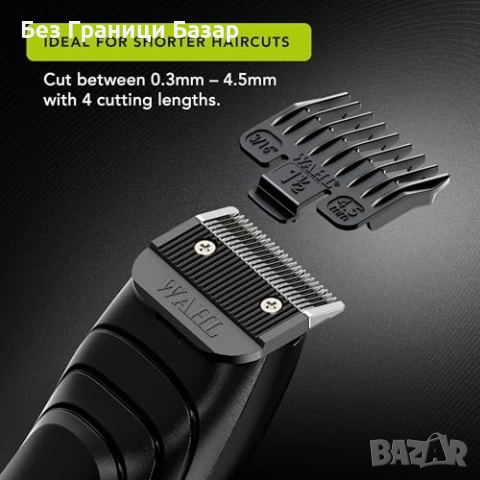 Нова Машинка за подстригване Wahl 0.2мм безжична USB 120 минути работа, снимка 3 - Машинки за подстригване - 52306534