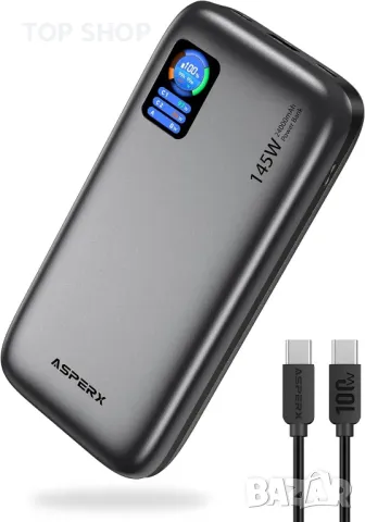 ASPERX 24000mAh 145W Power Bank, преносимо зарядно за лаптоп с TFT интелигентен дисплей, 3 порта