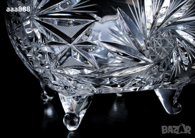 Фруктиера чешки кристал Бохемия, снимка 6 - Чинии - 53193694