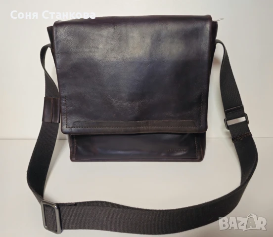 STRELLSON - Мъжка чанта за през рамо - естествена кожа