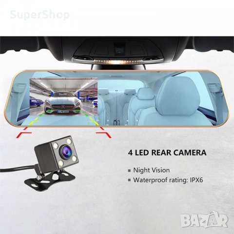 Лукс Огледало Със Задна Камера Монитор За Паркиране Видеорегистратор 5" заден ход, снимка 4 - Аксесоари и консумативи - 39295369