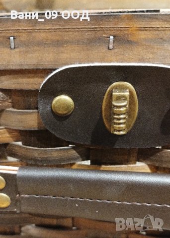 Заредена кошница за пикник от плетено дърво, снимка 2 - Други - 40767431