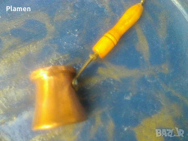Старо българско медно калайдисано джезве, снимка 1 - Други ценни предмети - 40111519