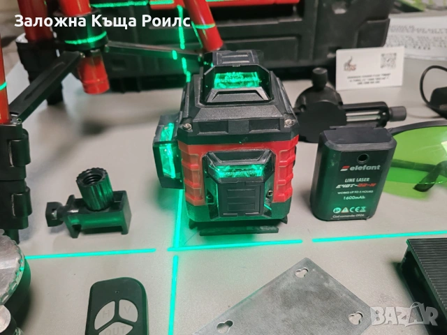 Лазерен нивелир ELEFANT E40T-DB-M, 4D, 360°, 16 линии, 40 метра, LCD дисплей, с тринога и куфар, снимка 6 - Други инструменти - 53567956