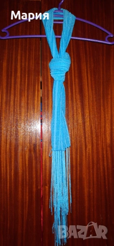 Елегантен син шал, снимка 2 - Шалове - 53493614