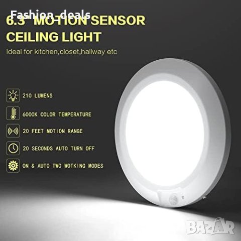 Нов комплект от 2 бр. таванно осветление със сензор за движение/6.5 инча/Коридор Таван Стълбище, снимка 3 - Лампи за таван - 41327462