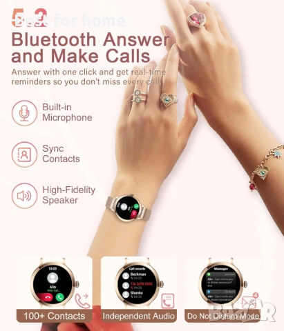  Смарт часовници niolina за жени, 1.106" AMOLED, снимка 2 - Смарт гривни - 53753152