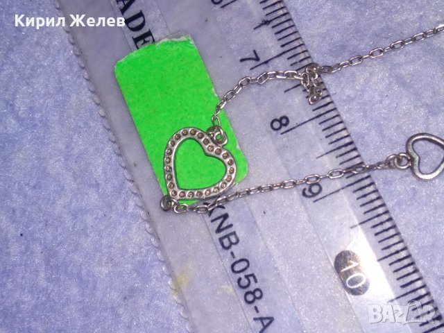 ФИНА СРЕБЪРНА СКЪПОЦЕННА ГРИВНИЧКА СРЕБРО 925 със СЪРЧИЦА и ФАСЕТИРАНИ ЦИРКОНИ 16888, снимка 16 - Гривни - 39379208