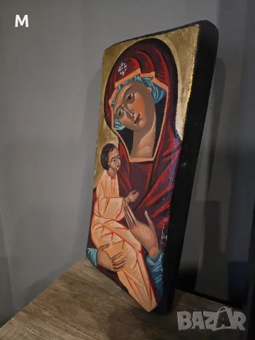 Стара голяма икона Богородица , снимка 3 - Икони - 49326783