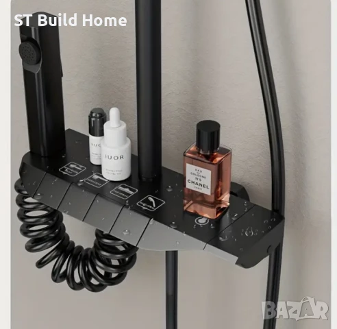 Луксозен 4-Ключов Душ Комплект – Матово Черен , снимка 3 - Душове - 50895403