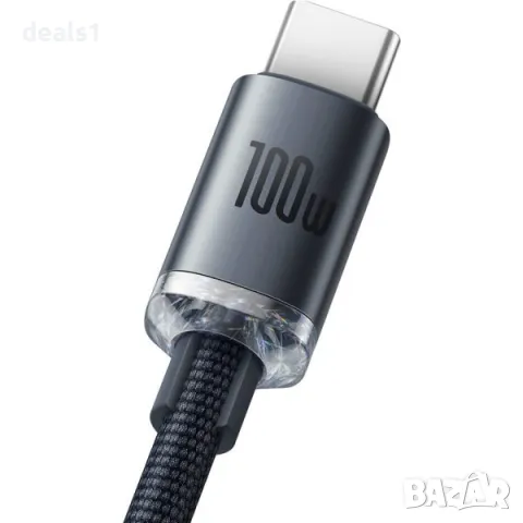 Baseus Crystal Shine Series CAJY000401 Кабел USB-A към USB-C 100W 1.2m Черен, снимка 3 - USB кабели - 49467291