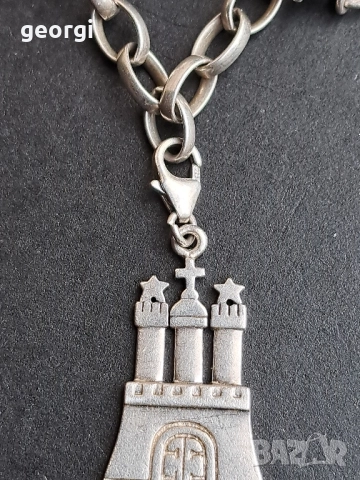 сребърна гривна Thomas sabo Charm club със 7 талисманчета , снимка 8 - Гривни - 52591364