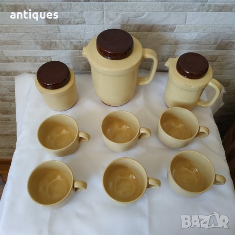 Чисто нов керамичен сервиз за сок, чай, и др. - СОЦ производство - 9 части, снимка 3 - Сервизи - 34146172