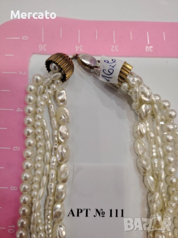 Гердан пет реда перли АРТ №111, снимка 7 - Колиета, медальони, синджири - 52321608