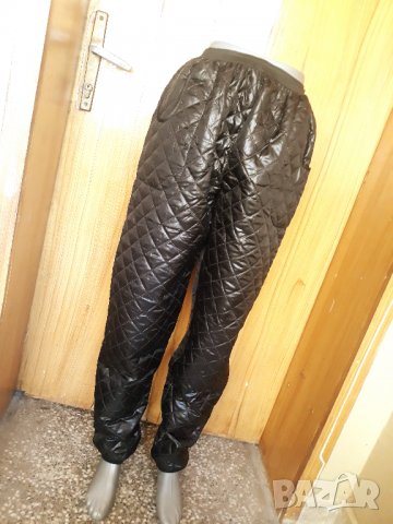 Ефектен черен панталон висока талия тип грейка тип балон ХЛ