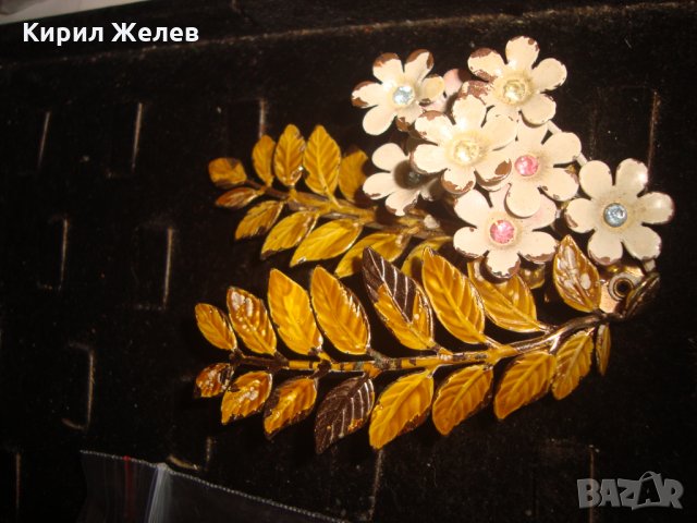 РЯДКА СТАРА БРОНЗОВА ФЛОРАЛНА СКЪПОЦЕННА БРОШКА МАЙСТОРСКА ЮВЕЛИРНА РАБОТА - УНИКАТ 6235, снимка 14 - Антикварни и старинни предмети - 33876189
