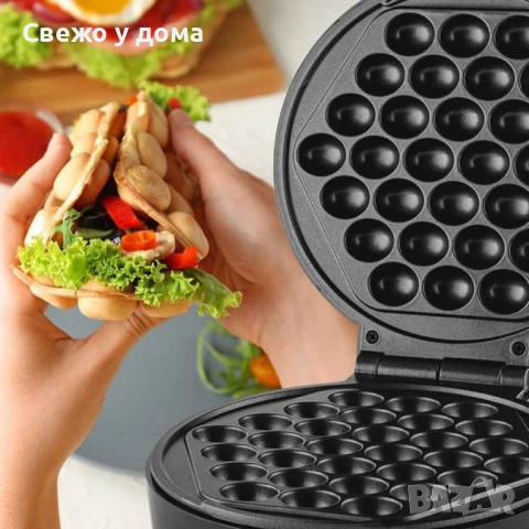 НОВО ❗️Уред за гофрети бъбъл-вафла MUHLER, 1000W ГАРАНЦИЯ 12 месеца, снимка 3 - Гофретници - 53617797