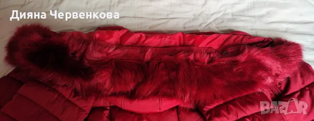 Дамско зимно яке с качулка, естествен косъм, цвят бордо от шушляк; 2XL÷3XL, снимка 14 - Якета - 48489290