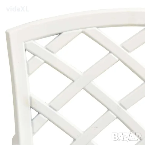 vidaXL Бистро комплект, 3 части, лят алуминий, бял, снимка 4 - Градински мебели, декорация  - 56146638