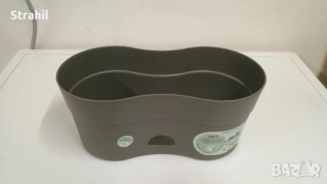 Двойна пластмасова градинска саксия 2.2л.