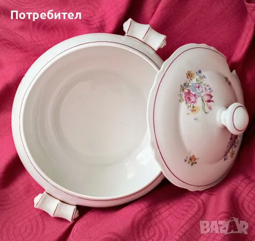 Порцеланови съдове - два супника и кана, снимка 4 - Сервизи - 48749200