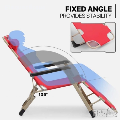 Голям Многофункционален сгъваем шезлонг-стол с възглавничка NS6012, снимка 5 - Други стоки за дома - 52184883