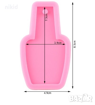 лак шише бутилка маникюристка силиконов молд форма фондан смола ключодържател висулка декор, снимка 2 - Форми - 41788300