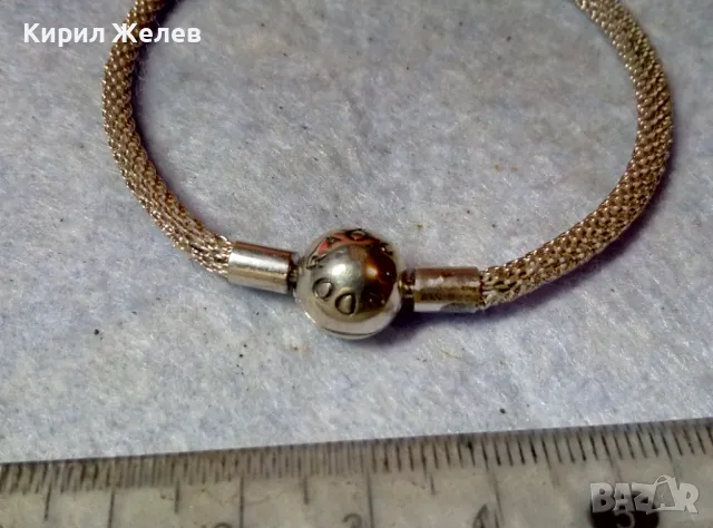 ПАНДОРА ПОСРЕБРЕНА Фешън АРТ ГРИВНА от БЛАГОРОДНА СТОМАНА с МАРКИРОВКИ S925 ALE PANDORA 32581, снимка 8 - Гривни - 48493223